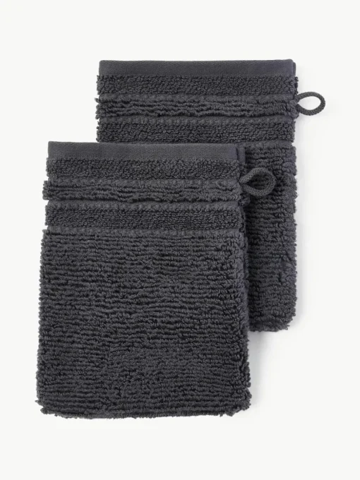 Washandjes Luxe met gestreepte rand, 2 stuks