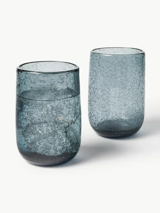 Waterglazen Bari met luchtbellen, 6 stuks