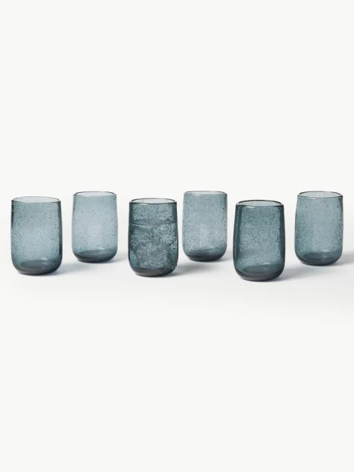 Waterglazen Bari met luchtbellen, 6 stuks