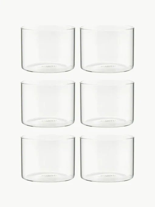 Waterglazen Boro van borosilicaatglas, 6 stuks