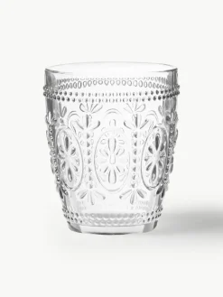Waterglazen Chambord met bloemenreliëf, 6 stuks