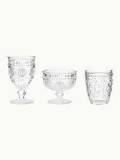Waterglazen Chambord met bloemenreliëf, 6 stuks