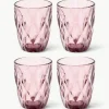 Waterglazen Colorado met structuurpatroon, 4 stuks