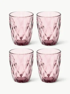 Waterglazen Colorado met structuurpatroon, 4 stuks