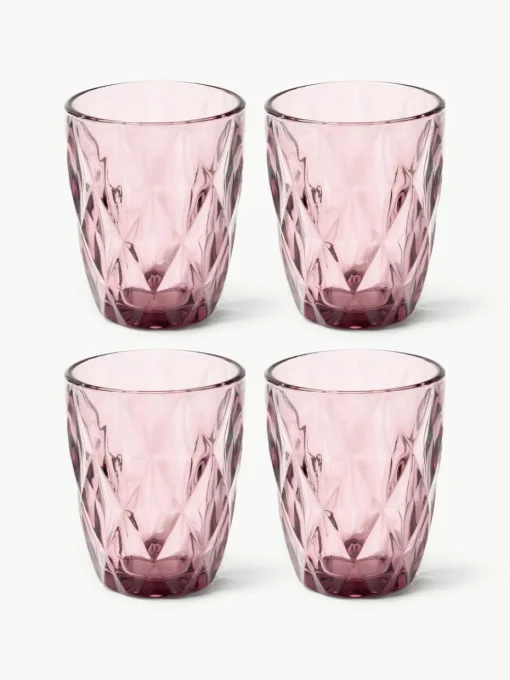 Waterglazen Colorado met structuurpatroon, 4 stuks