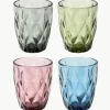 Waterglazen Colorado met structuurpatroon, 4-delig