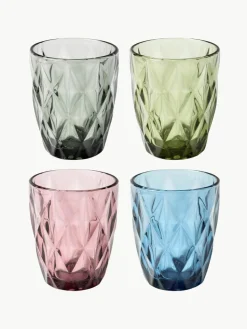 Waterglazen Colorado met structuurpatroon, 4-delig