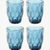 Waterglazen Colorado met structuurpatroon, 4 stuks