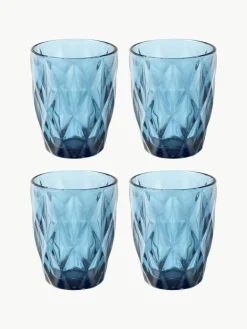 Waterglazen Colorado met structuurpatroon, 4 stuks