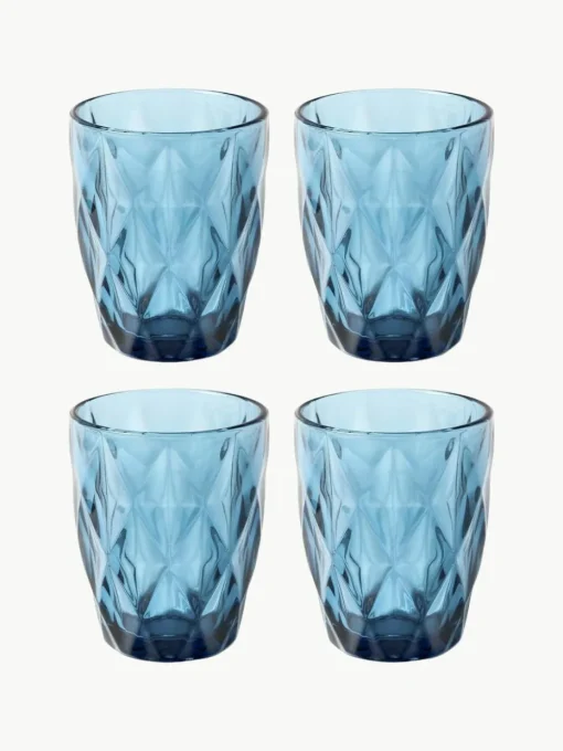 Waterglazen Colorado met structuurpatroon, 4 stuks