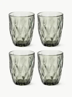 Waterglazen Colorado met structuurpatroon, 4 stuks