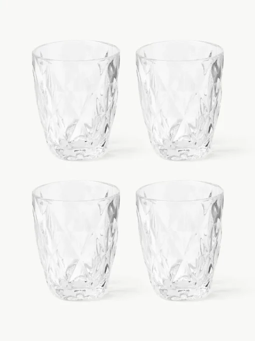 Waterglazen Colorado met structuurpatroon, 4 stuks