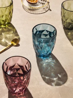 Waterglazen Colorado met structuurpatroon, 4-delig