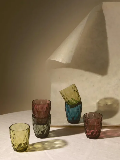 Waterglazen Colorado met structuurpatroon, 4 stuks