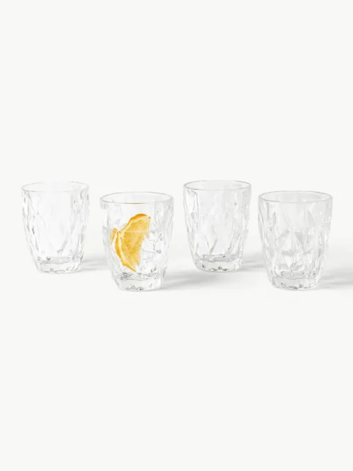 Waterglazen Colorado met structuurpatroon, 4 stuks