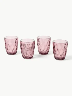 Waterglazen Colorado met structuurpatroon, 4 stuks