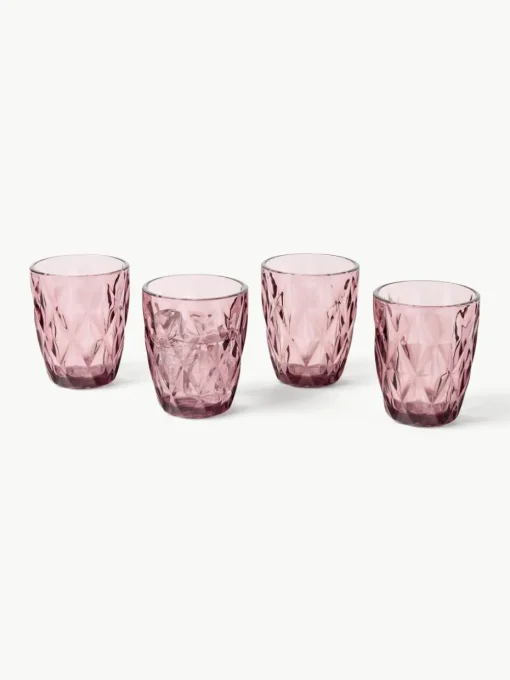 Waterglazen Colorado met structuurpatroon, 4 stuks