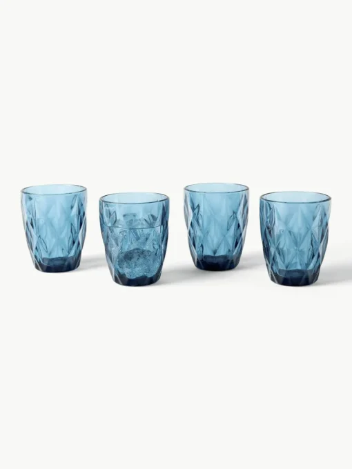 Waterglazen Colorado met structuurpatroon, 4 stuks