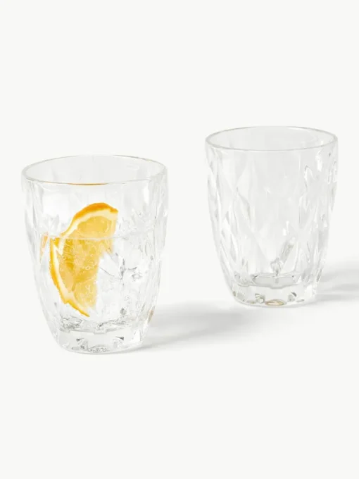 Waterglazen Colorado met structuurpatroon, 4 stuks