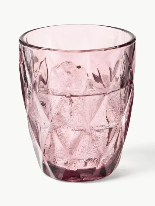 Waterglazen Colorado met structuurpatroon, 4 stuks