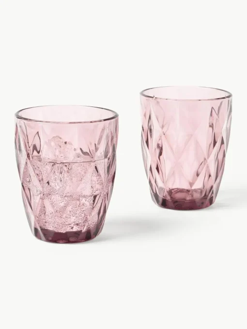 Waterglazen Colorado met structuurpatroon, 4 stuks