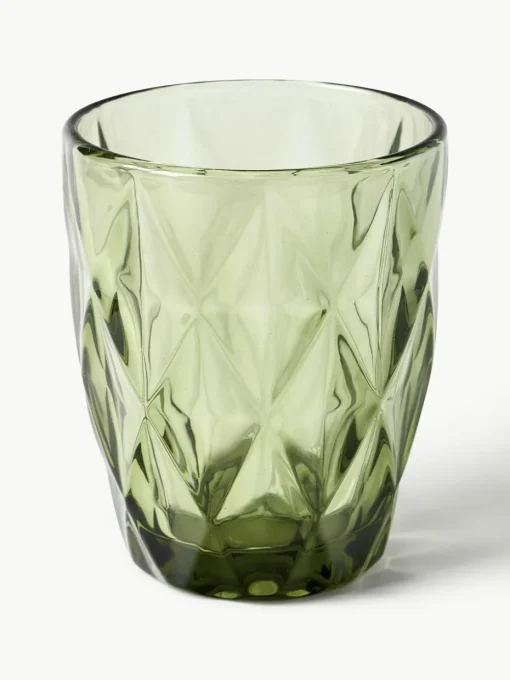 Waterglazen Colorado met structuurpatroon, 4-delig