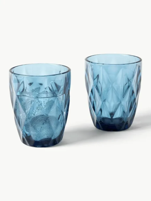 Waterglazen Colorado met structuurpatroon, 4 stuks