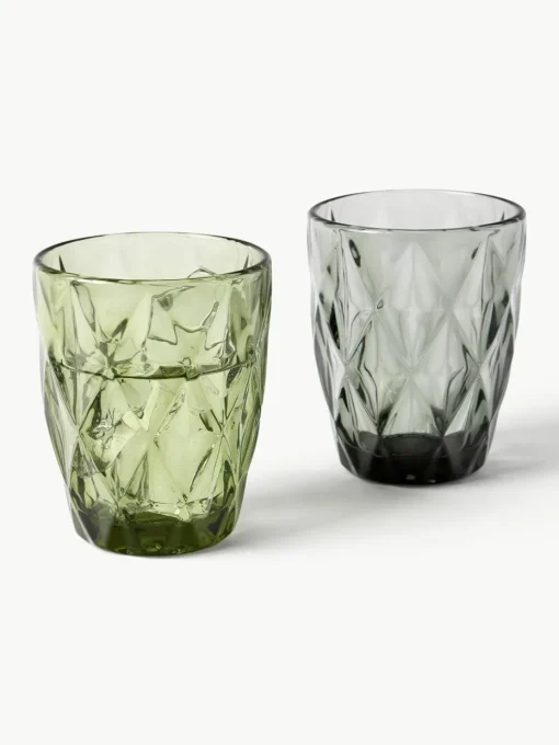 Waterglazen Colorado met structuurpatroon, 4-delig