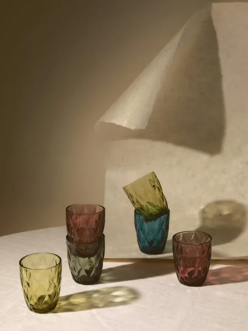 Waterglazen Colorado met structuurpatroon, 4 stuks