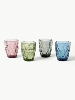 Waterglazen Colorado met structuurpatroon, 4-delig