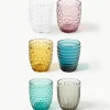 Waterglazen Geometrie met structuurpatroon, set van 6