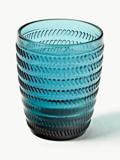 Waterglazen Geometrie met structuurpatroon, set van 6