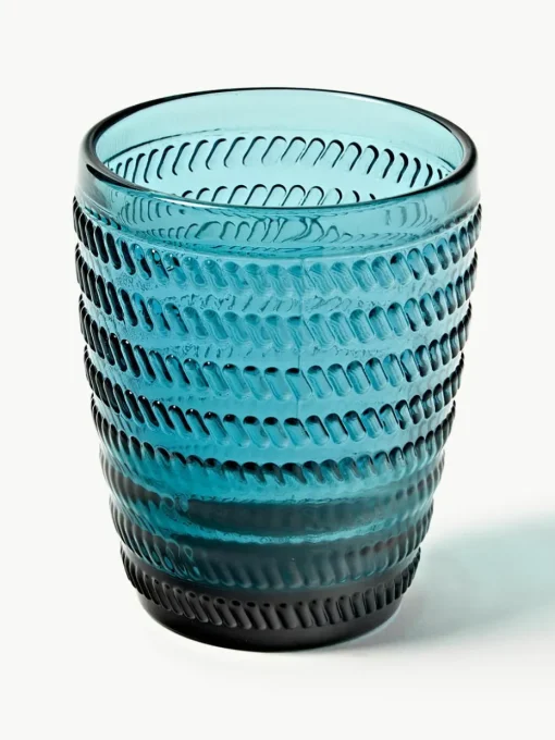 Waterglazen Geometrie met structuurpatroon, set van 6