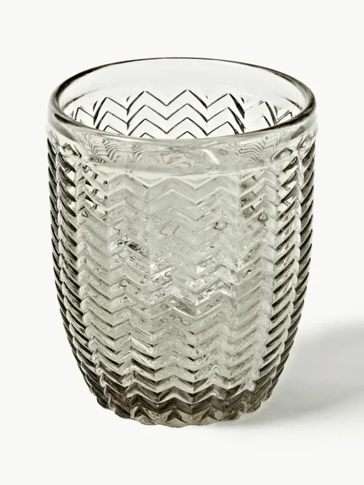 Waterglazen Geometrie met structuurpatroon, set van 6