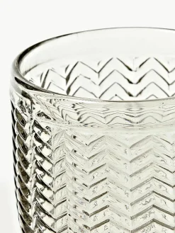 Waterglazen Geometrie met structuurpatroon, set van 6