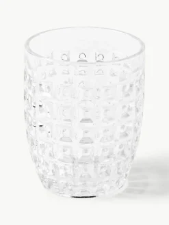 Waterglazen Geometrie met structuurpatroon, set van 6