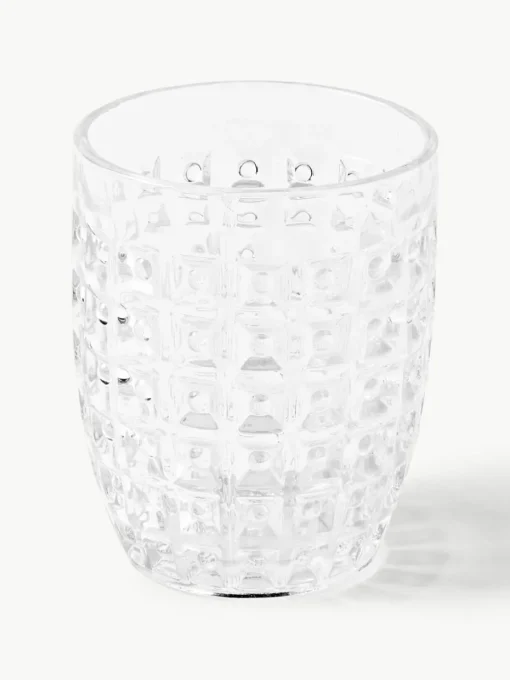 Waterglazen Geometrie met structuurpatroon, set van 6