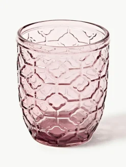 Waterglazen Geometrie met structuurpatroon, set van 6