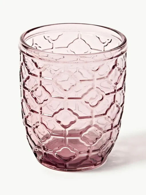 Waterglazen Geometrie met structuurpatroon, set van 6