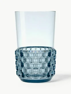 Waterglazen Jellies met structuurpatroon, 4 stuks