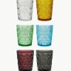 Waterglazen Marrakech met structuurpatroon, set van 6