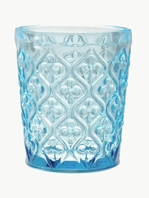 Waterglazen Marrakech met structuurpatroon, set van 6