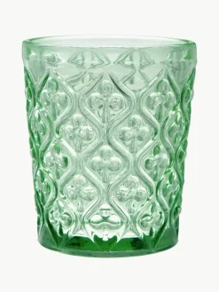Waterglazen Marrakech met structuurpatroon, set van 6