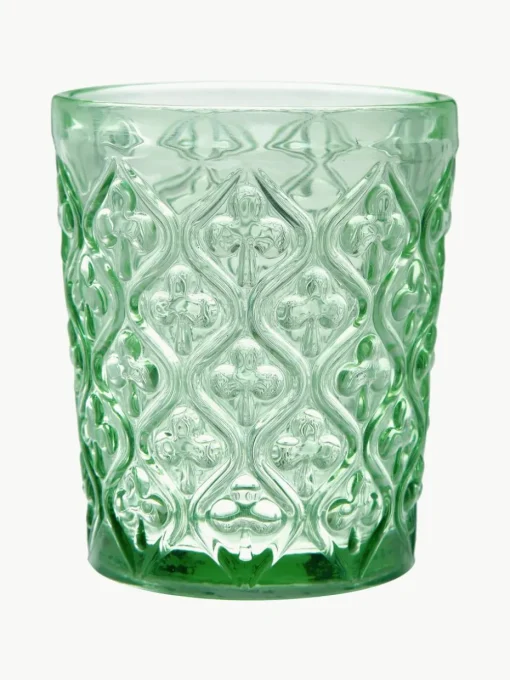 Waterglazen Marrakech met structuurpatroon, set van 6