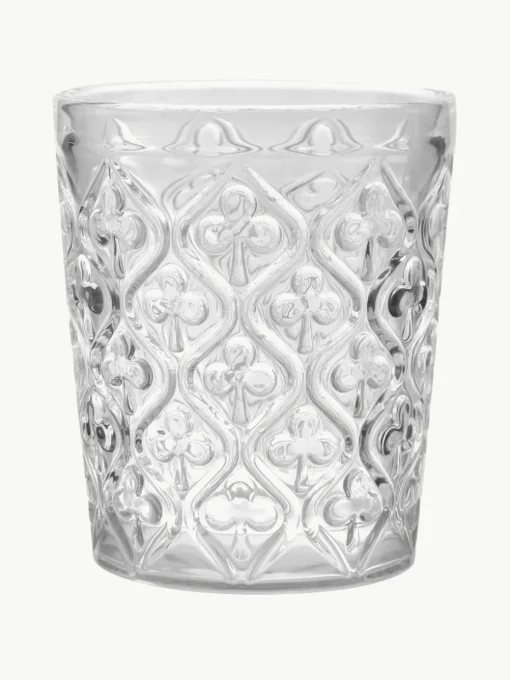 Waterglazen Marrakech met structuurpatroon, set van 6