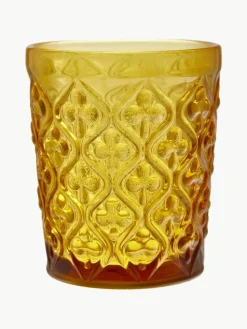 Waterglazen Marrakech met structuurpatroon, set van 6