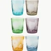 Waterglazen Peony, set van 6