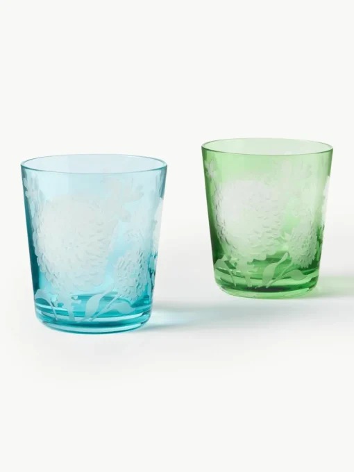 Waterglazen Peony, set van 6