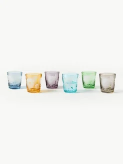Waterglazen Peony, set van 6