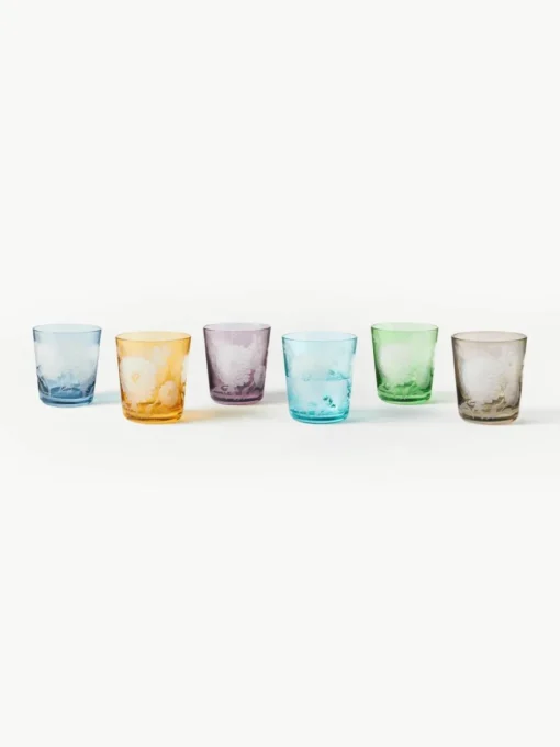 Waterglazen Peony, set van 6